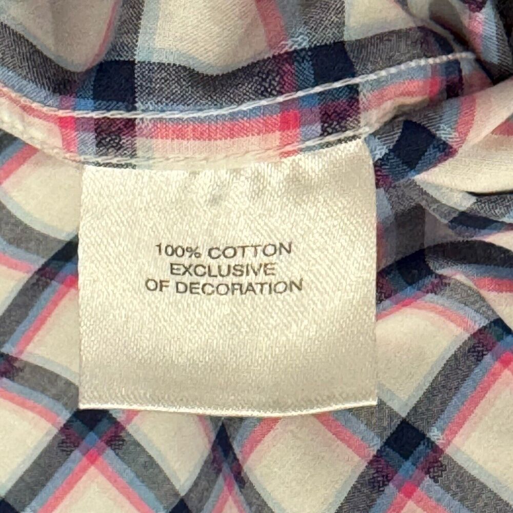 Tailorbyrd Button Down Shirt Men's Size Medium Pink Blue Long Sleeve - Picture 6 of 7